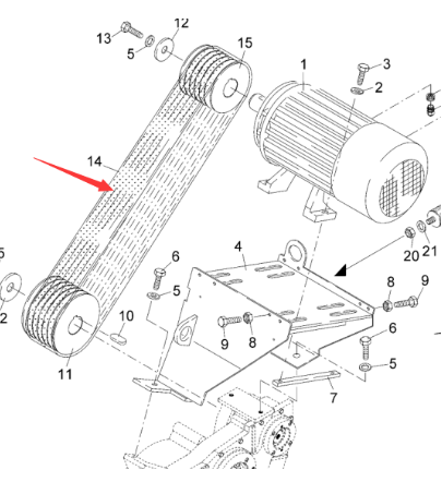  pavement paver heating motor belt part number 3304211457