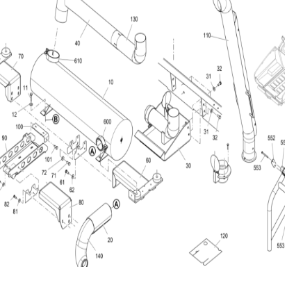 V ö gel paver muffler exhaust pipe (90 degree long) Part number 2389372