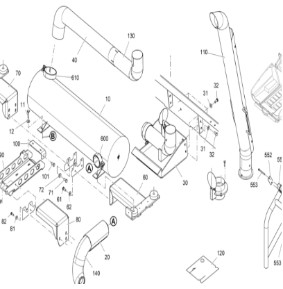 V ö gel paver muffler exhaust pipe (90 degree short) Part number 2416524