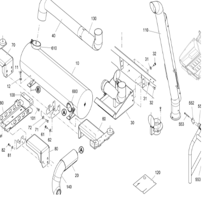 V ö gel paver muffler exhaust pipe (straight) part number 2389384