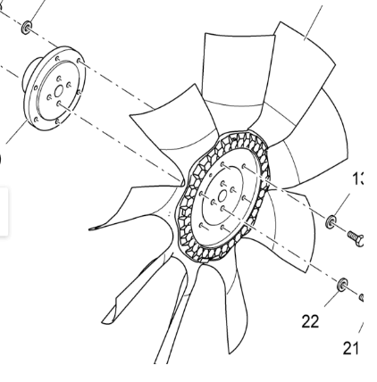 V ö gel paver engine fan blade part number 2226830