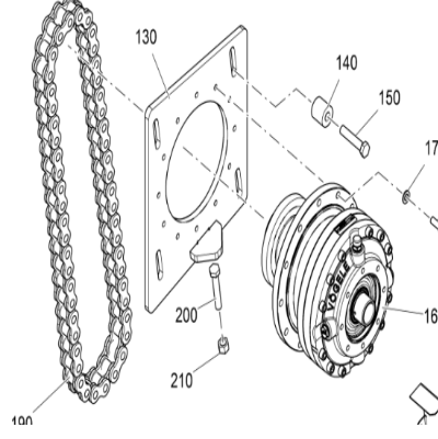 V ö gel paver scraper motor reducer part number 2197835