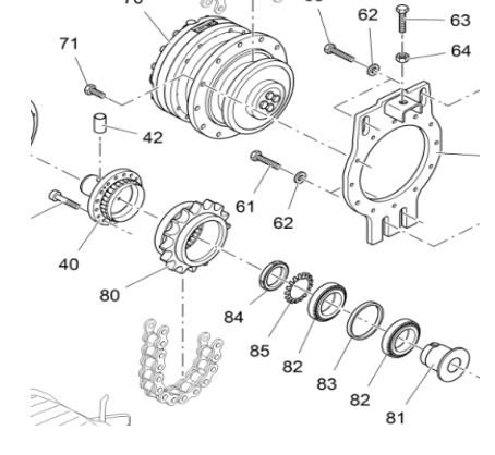 V ö gel paver spiral lower sprocket part number 2008954
