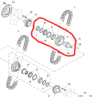 Vö pavers   Spiral lower sprocket assembly part number 2011496
