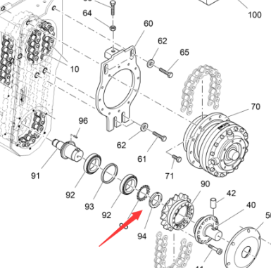 Vö pavers   Spiral lower sprocket lock nut part number 96201302