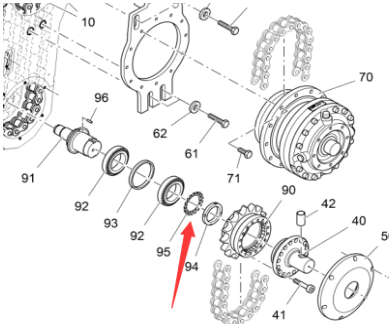 Vö pavers  Spiral lower sprocket locking gasket part number 9600130202