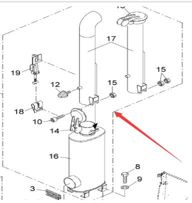 Vö pavers Silencer Assembly Part Number 4601402196