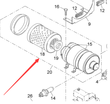 Vö pavers   Air filter assembly part number 4624082208