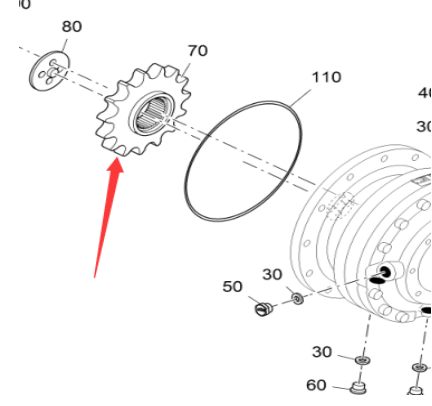 Vö pavers  Spiral upper sprocket part number 2225691