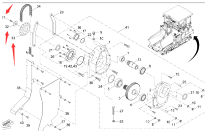 Vö pavers  Scraper upper sprocket part number 4610062246