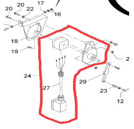 Vö pavers  Left scraper level sensor part number 2454130120