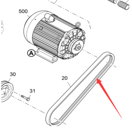 Vö pavers  Heating motor belt part number 2425925