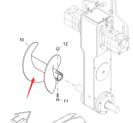 Vö pavers  Left spiral distributor shaft part number 2178498