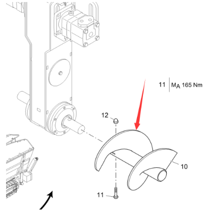 Vö pavers Right spiral distributor shaft part number 2178495