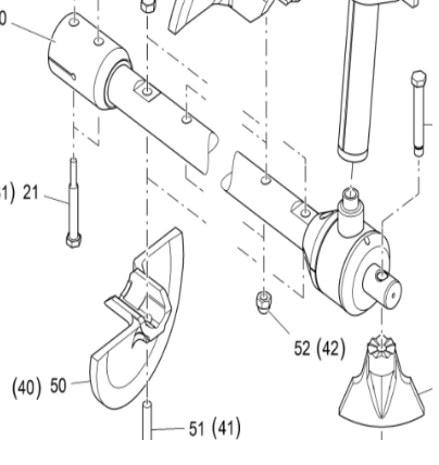 Vö pavers   (1045mm) Extended mixing shaft (550) Part number 2303452