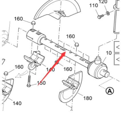 Vö pavers  1110 Spiral Shaft Assembly Part Number 4622012506