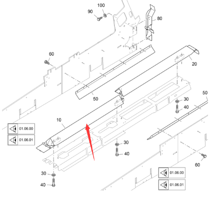 Vö pavers   Front center protection (mechanical) (hydraulic) Part number 2184819