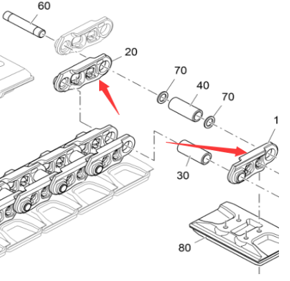 Vö pavers  Chain rail inner plate part number 2040806