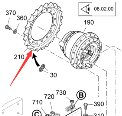 Vö pavers    Traveling drive ring gear part number 2331885