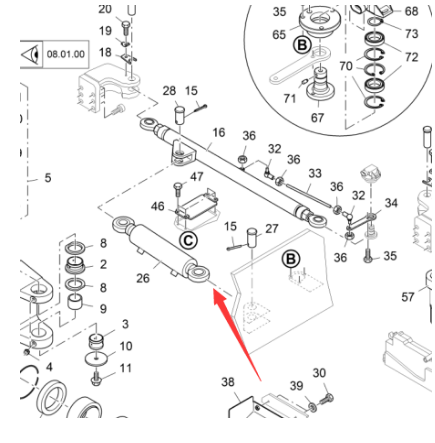 Vö pavers   Steering cylinder part number 2045006