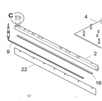 Vö pavers   Main machine tamper bar part number 4611353074