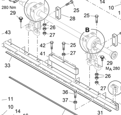 Vö pavers   1.5 meter main tamper bar part number 4611353073