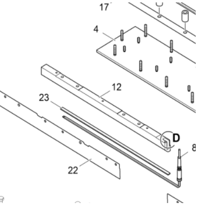 Vö pavers  75cm Screed Ram Right Side Part Number 4611352997