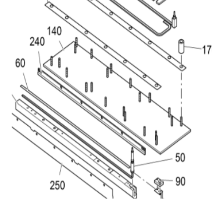 Vö pavers  Main machine telescopic ironing base plate part number 2202435