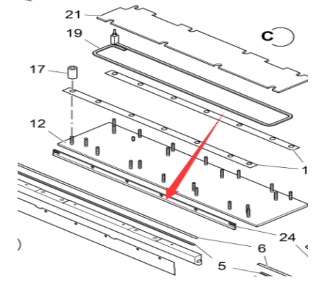 Vö pavers    Main wear strip part number 2261005