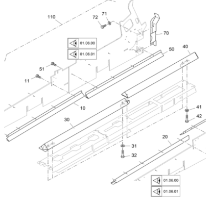 Vö pavers  Left front scraper chain protection part number 2277412