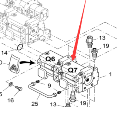 Vö pavers Mixing scraper hydraulic pump part number 2063336