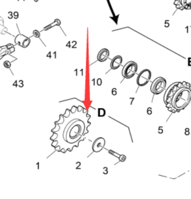 Vö pavers   Spiral upper sprocket part number 4610062273