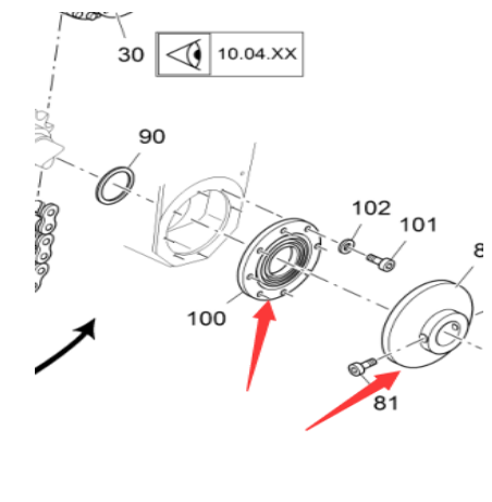 Vö pavers  Stir up the lower sprocket flange cover, part number 2262309