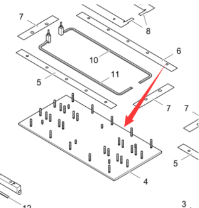 Vö pavers   1 meter Screed Bottom Plate Right Side Part Number 4602418087
