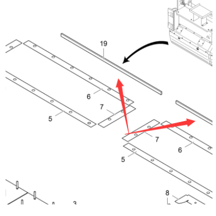 Vö pavers   Screed wear strip part number 9608819305
