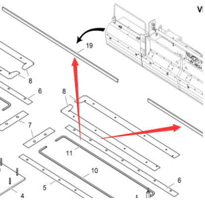 Vö pavers   Screed wear strip part number   9607439305