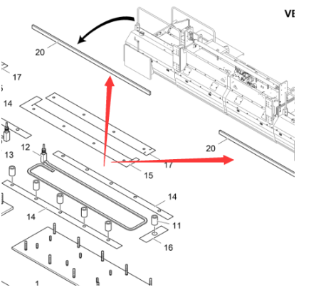 Vö pavers   75 cm Screed Wear Strip Part Number 9608729305