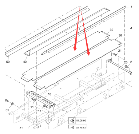 Vö pavers   Feeding bottom plate left/right part number 2046272