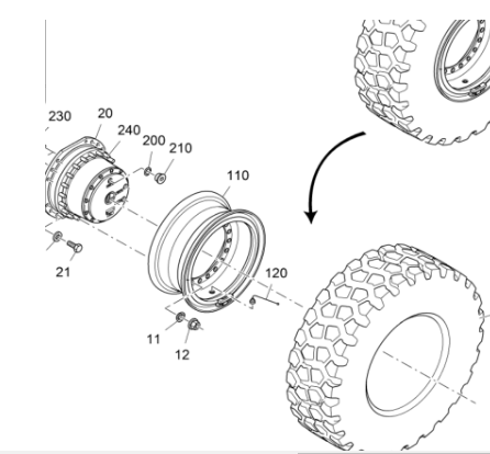Vö pavers Rear wheel tire part number 2355217