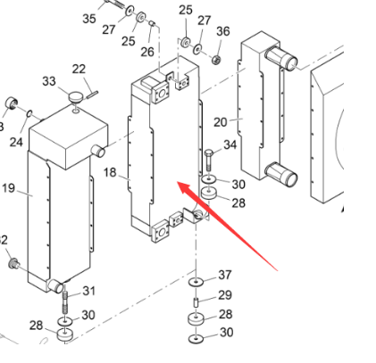 Vö pavers  Hydraulic oil radiator part number 2013112
