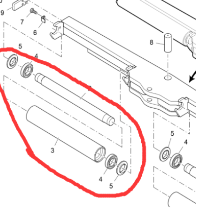 Vö pavers   Hopper roller part number 2041084