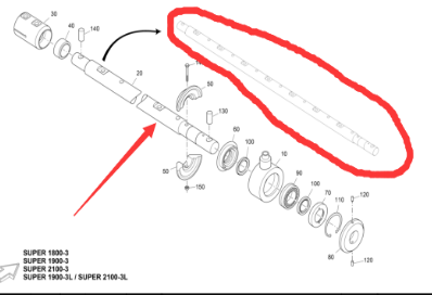 Vö pavers   2370 Host Spiral Shaft Part Number 2186751