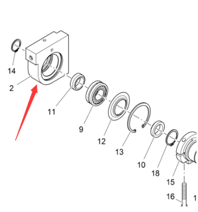 Vö Paver   Right rammer bearing seat part number 4611052101