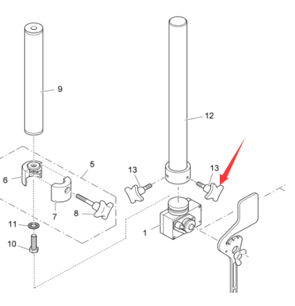 Vö Paver  Vertical lever handle part number 2060432