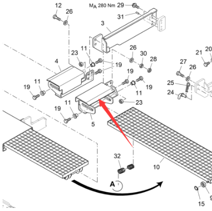 Vö Paver   Left bracket part number 2057099