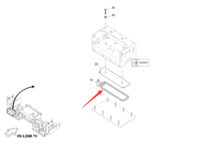 Vö Paver   Extend the heating rod base plate by 0.5 meters, left part number 2372972