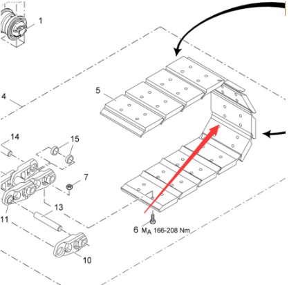 Vö Paver  Traveling chain rail assembly part number 4610302130