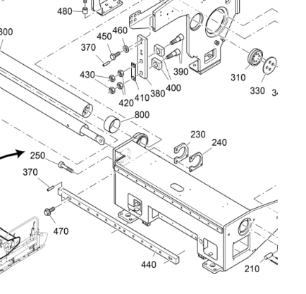 Vö Paver  Screed slide rail part number 2228916