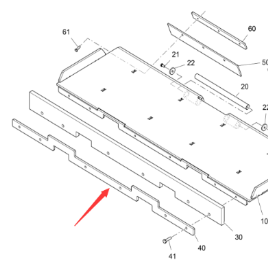 Vö Paver Middle baffle pressing plate part number 2365785