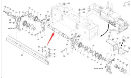 Vö Paver   Part number 2043559 for the eccentric shaft of the main tamper